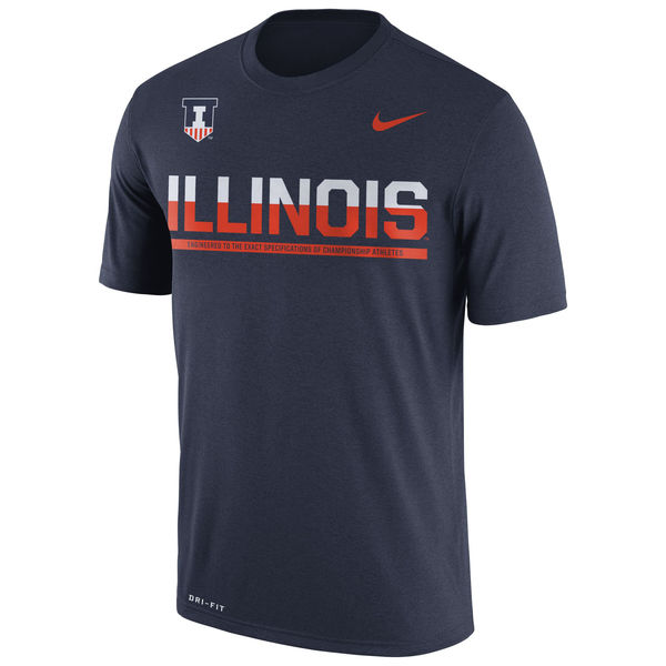 Illinois Fighting Illini Nike 2016 Staff Sideline Dri-Fit Legend T-Shirt Navy